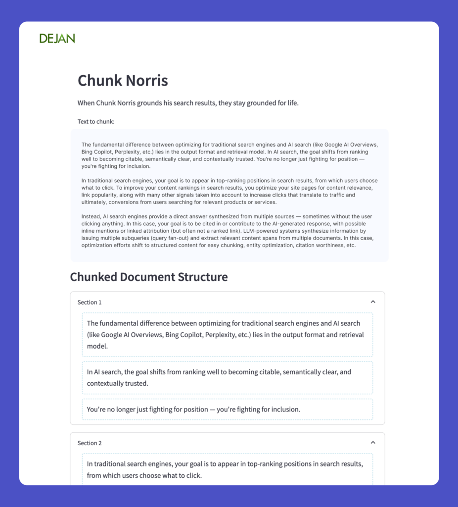 aleyda solis chunking is now operational people are building tools for it