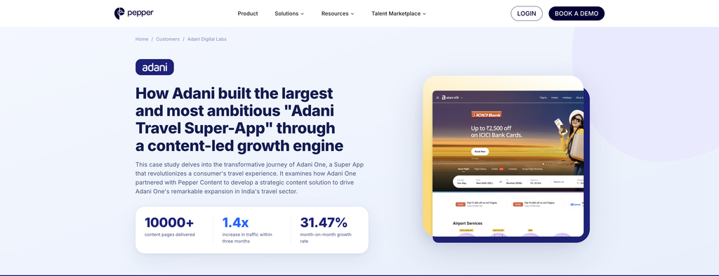 How Adani built the largest and most ambitious "Adani Travel Super-App" through a content-led growth engine