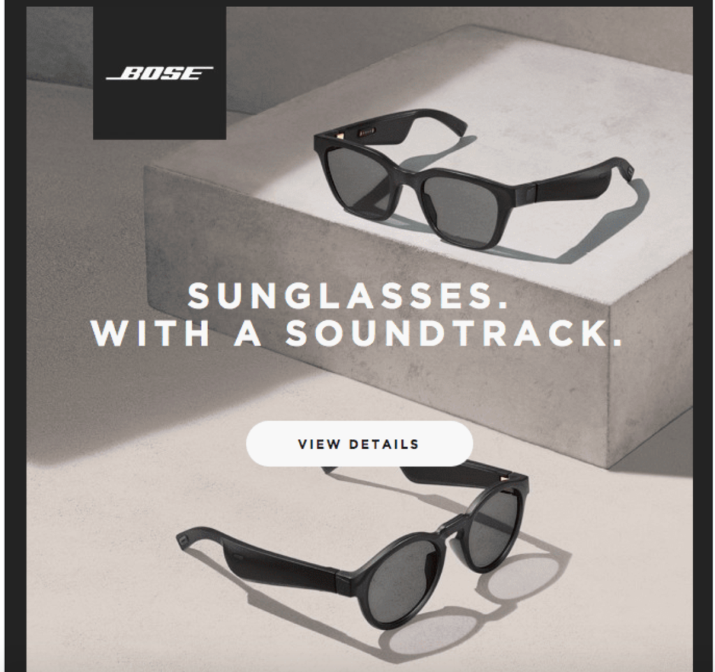 Bose announcement email example