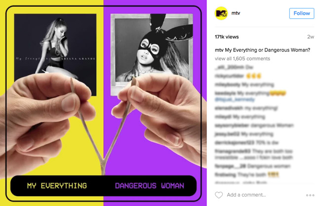 Product teaser video example on Instagram