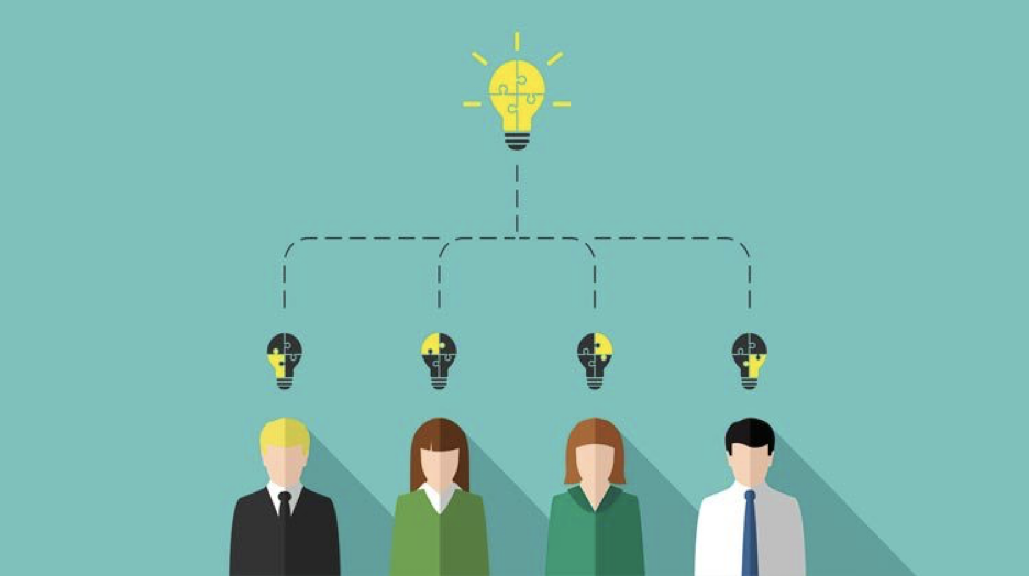 Group of individuals collectively ideating