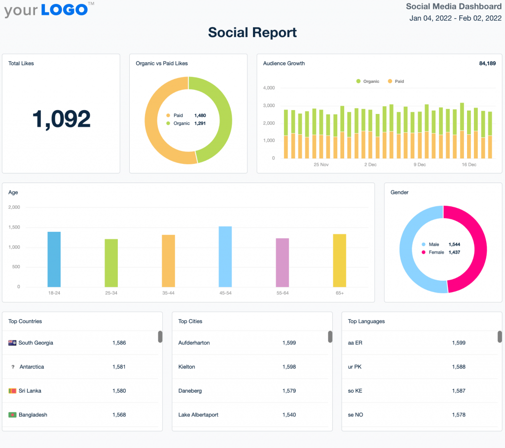 Social Media Report Template 