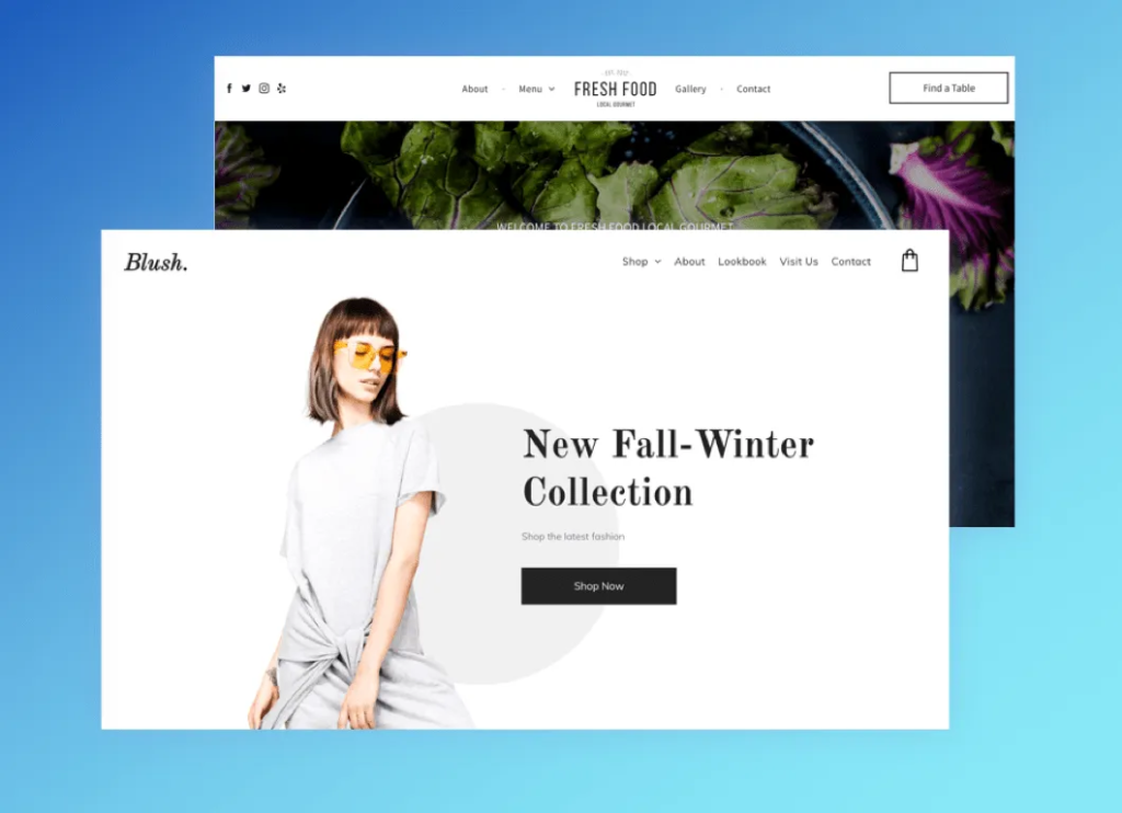 Website header on website