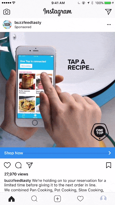 example of a sponsored video post on Instagram