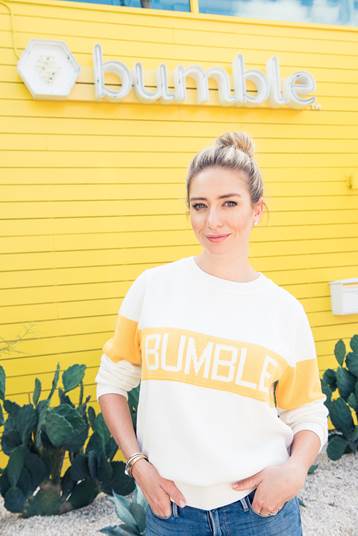  Whitney Wolfe Herd in a Bumble T-shirt 