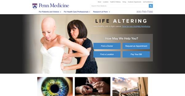 a healthcare website with genuine images