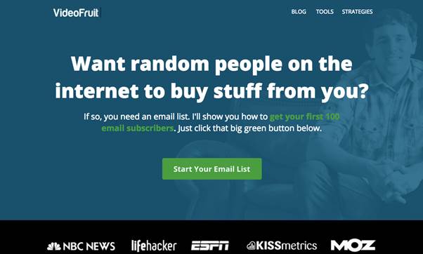 an example of a landing page