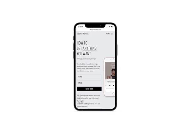 a mobile-optimized landing page