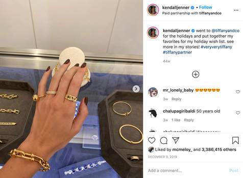 an Instagram post by Kendall Jenner