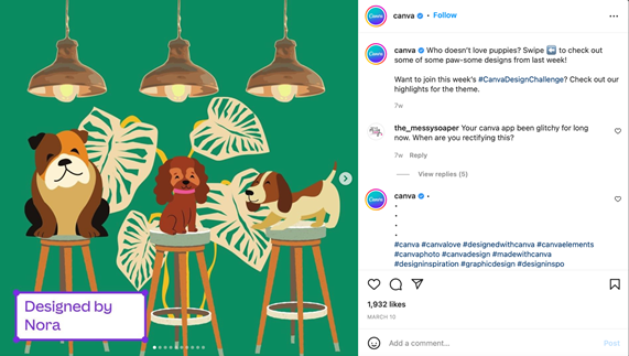 an Instagram post by Canva