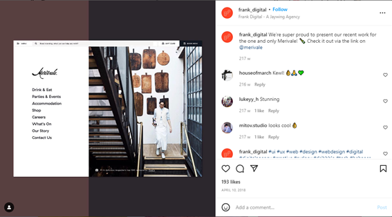 an Instagram post by Frank Digital 