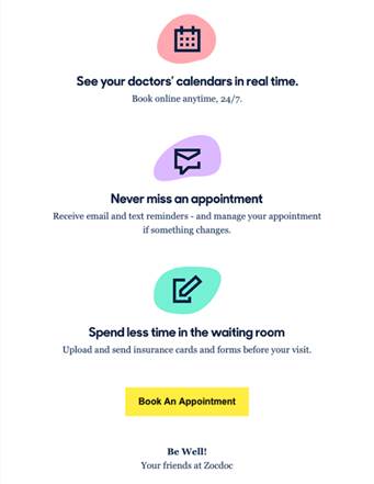 use of icons in emails