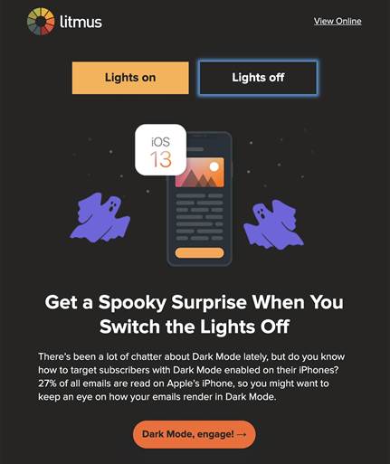 dark mode in emails
