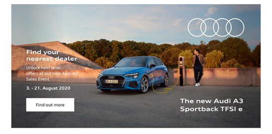  a banner ad by Audi 