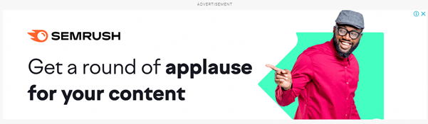 a banner ad by SEMrush