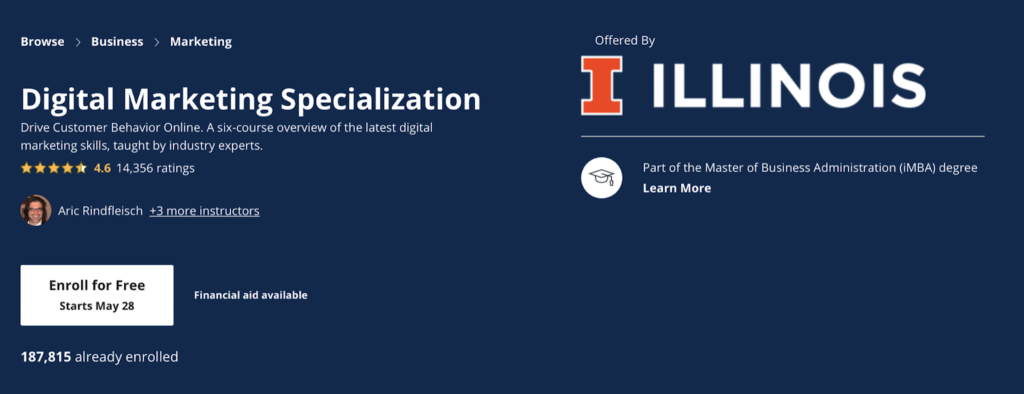 Digital marketing specialization course