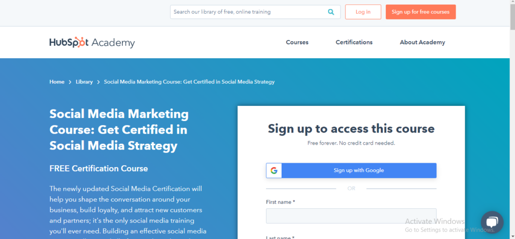 Hubspot course