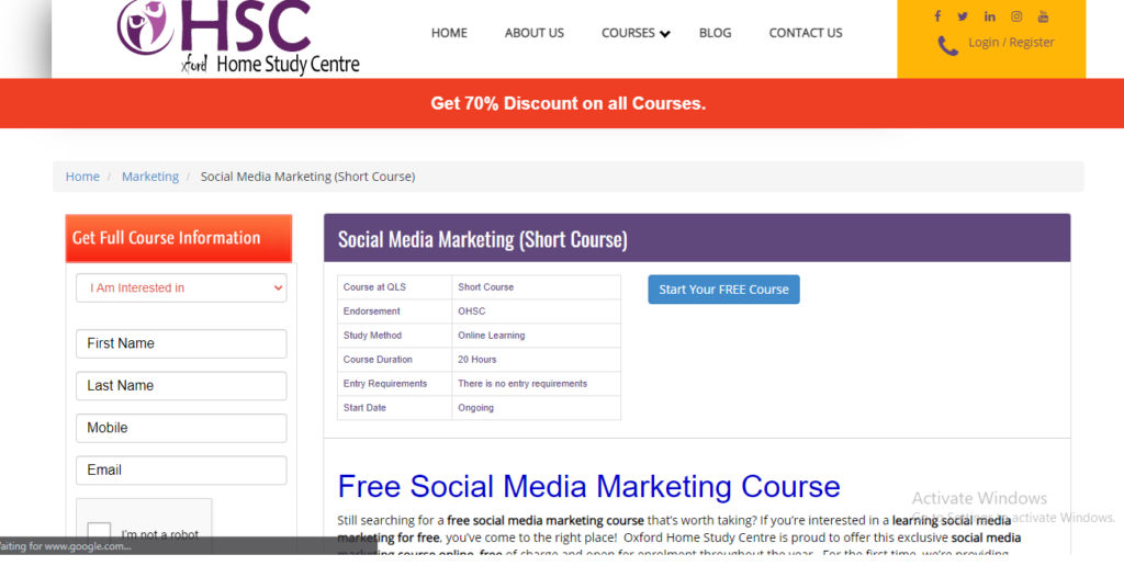 Oxford home study center course