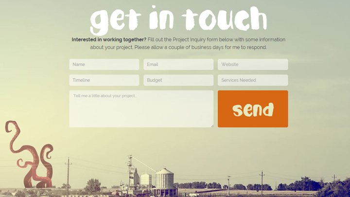 Example of a contact us page on a website