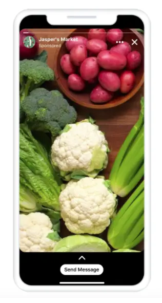 example of a Story ad for Messenger