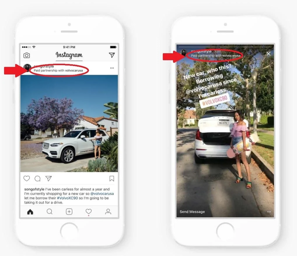 a paid partnership post on Instagram