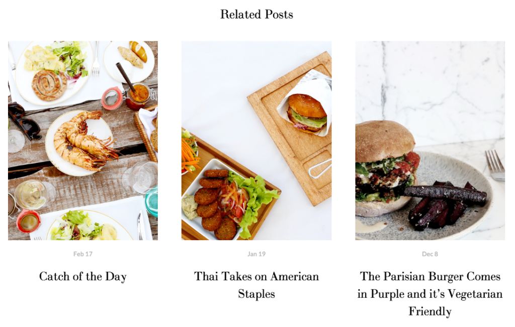 Related posts example on a website