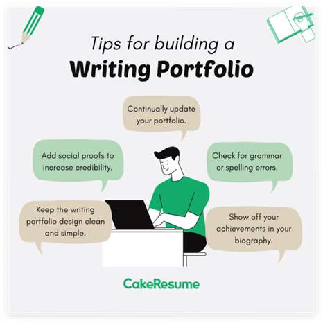 tips to create a writing portfolio
