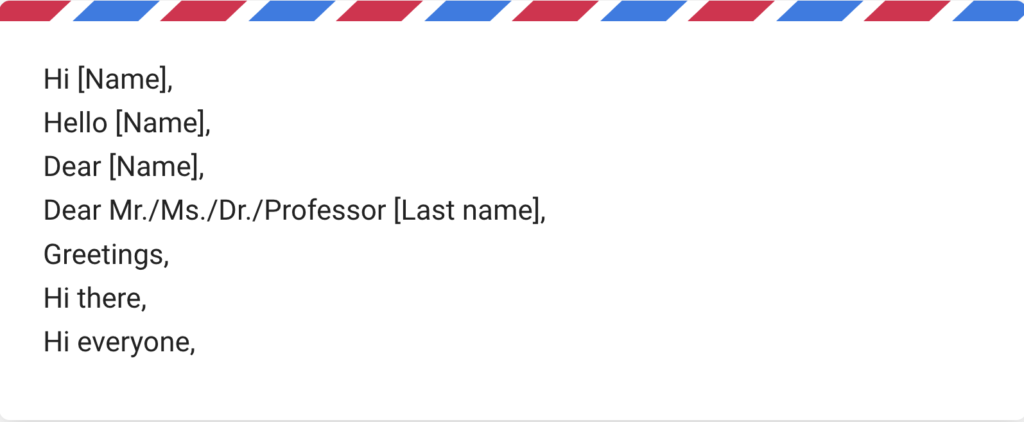 addressing client properly