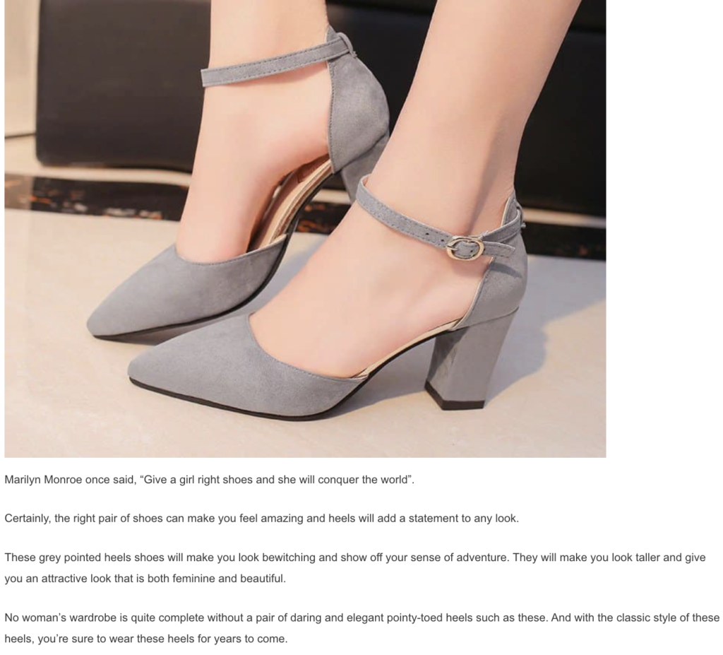 Product description example