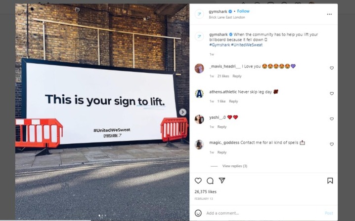 Gymshark instagram