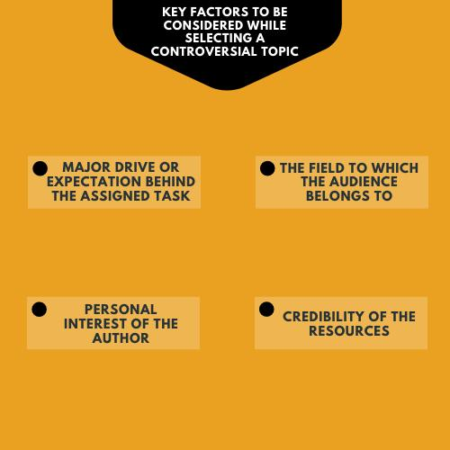 Factors to consider for controversial topics