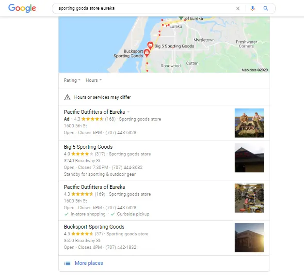 Local SERP example