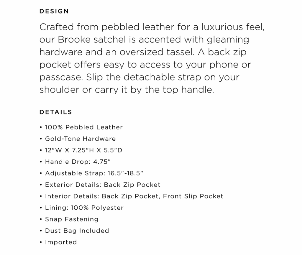 Product description example