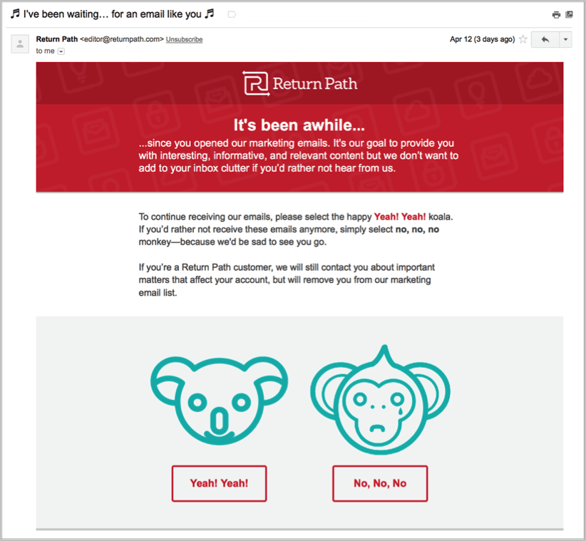  Email marketing example