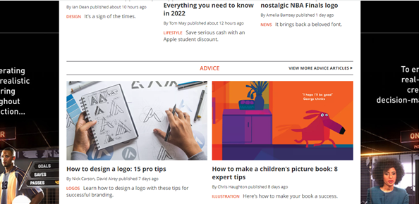 the “Advice” section on Creative Bloq