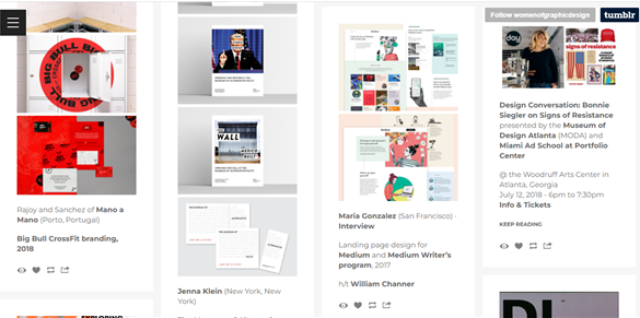 the homepage of Women of Graphic Design