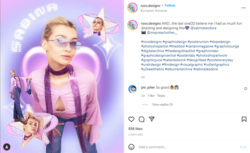 a social media post featuring a Y2K design 