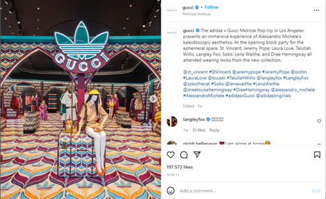 an Instagram post by Gucci 