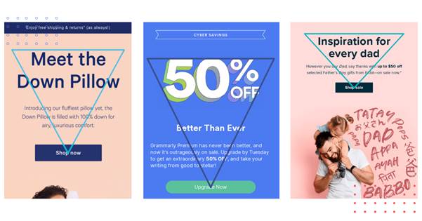 emails laid out in the inverted pyramid structure