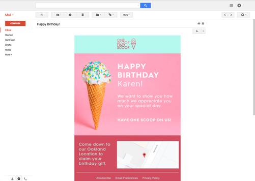  an example of email personalization