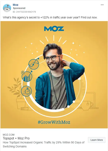 a Facebook ad by Moz 