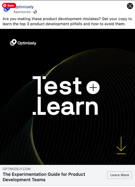 a Facebook ad by Optimizely 