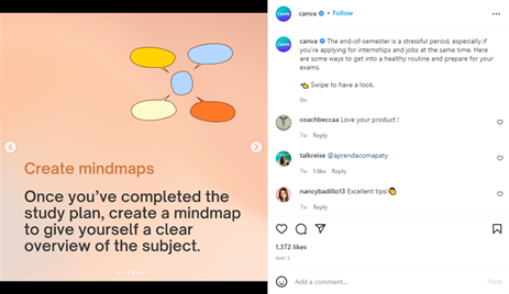 an Instagram post by Canva