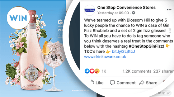 a giveaway on Facebook 