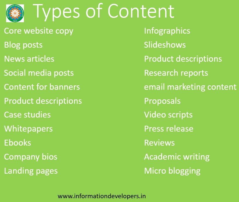 Types of content