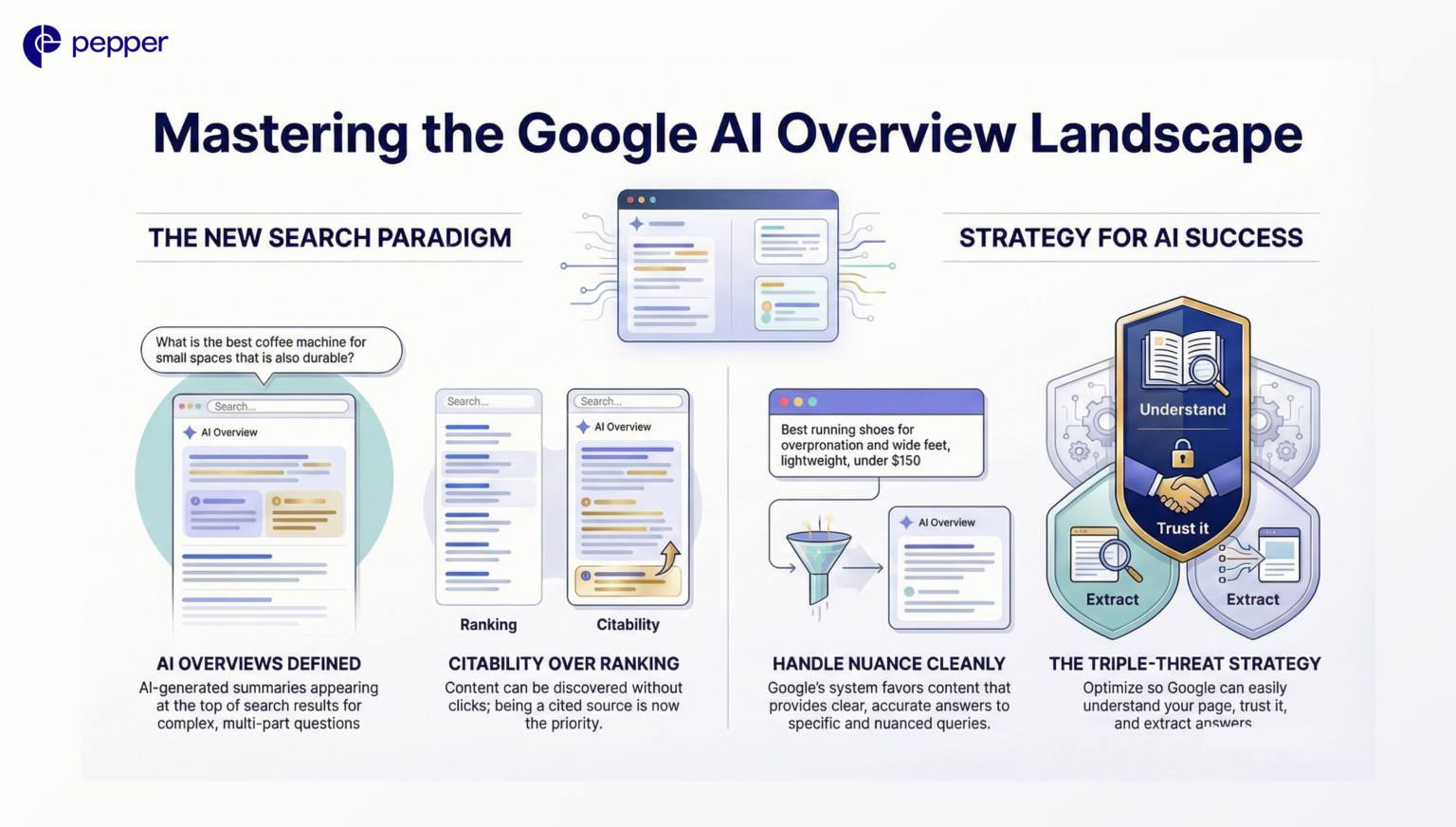 How to Get Cited in AI Overviews (Not Just Rank) | Pepper Content