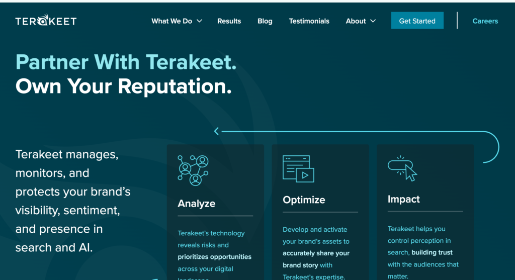 Terakeet homepage
